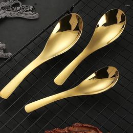 Coffee Scoops Stainless Steel Soup Spoon 1/2/PCS Thickened Anti-Scalding Handle Children's Table Rice Kitchen Dessert FruitsSpoon Set