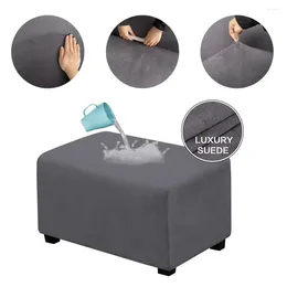 Chair Covers Velvet Waterproof Rectangle Ottoman Stool Cover Elastic Square Footstool Sofa Slipcover Footrest Furniture Protector