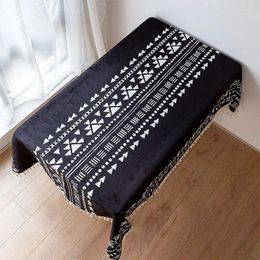 Table Cloth Bohemian Simple National Style Tablecloth Thickened Flannel Living Room Fringe