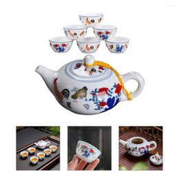 Dinnerware Sets 1 Set Of Ceramic Teapot Loose Tea Brewing Kettle Large Capacity Teacups Pot