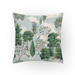 Pillow Dark-Colored Tropical Plants S Cover Polyster 45x45cm Leaves Flower Warm Natural Throw Pillows Room Aesthetic Decor E2024