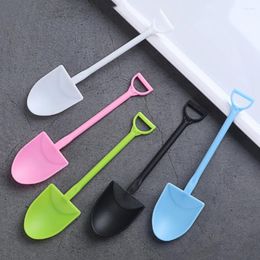 Disposable Flatware 100pcs/set Food Grade Plastic Cake Shop Shovel Party Supplies Spoon Ice Cream Spoons Kitchen Gadgets Tableware