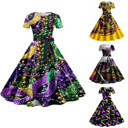 Casual Dresses Fashion Summer 2024 Women'S Dress Short Sleeve Carnival Print Cute Vestidos De Fiesta