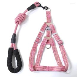 Dog Collars Vest-style Leash Pet Supplies Explosion-proof Linen Harness Foam Rope Chest And Back