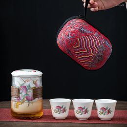 Teaware Sets Portable Travel Tea Set Year Of The Tiger Gift Cup Outdoor A Pot Three Cups