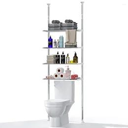 Storage Boxes Adjustable 4-Tier Stainless Steel Bathroom Organizer Rack Shelf Toilet Supplies Shoes Clothes And More