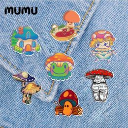 Brooches 2024 Funny Mushroom Lapel Pin Snail Acrylic Handmade Epoxy Jewelry Shirt Bag Badge
