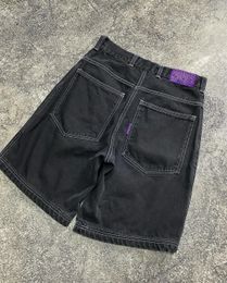 Plus size design denim shorts for men y2k summer retro rap trendy brand high waist loose a line fivepoint straight ins 240430