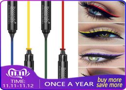 6 Colours Liquid Eyeliner Stamp Pen Matte Black Colourful Lazy Eyes Make Up Waterproof Quick Dry Blue Green Red Yellow Eye Liner6463585