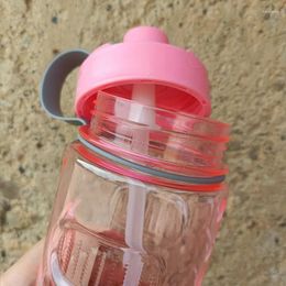 Water Bottles 8 Candy Colour Arrival Logo 1000ml Big Capacity Transpatent Sport Bottle With Straw