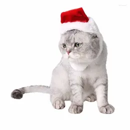 Dog Apparel 50Pcs/lot Pet Cat Xmas Hat Year Plush Cap Party Home Decorations Caps Supplies