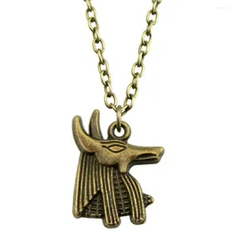 Pendant Necklaces 1pcs Ancient Egyptian God Of Death Anubis Charm Choker Neck Car Accessories For Jewelry Diy Chain Length 43 5cm