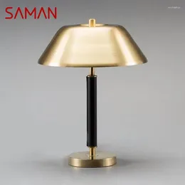 Table Lamps SAMAN Nordic LED Dimming Desk Light Modern Vintage Simple Bedside Gold For Home Living Room Bedroom Decor