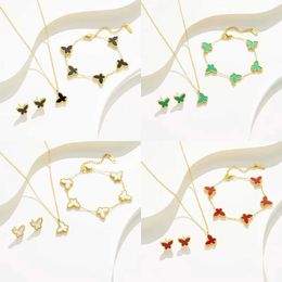 Designer Necklace Vanca Luxury Gold chain Butterfly piece set minimalist forest style butterfly necklace earrings bracelet set