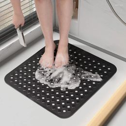Bath Mats Shower-Mat Non Slip Machine Washable Bathtub Mat With Strong Secure Suction Cups And Drain Holes Square Shower Stall For Tub