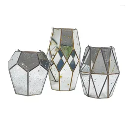 Candle Holders Crystal Glass Holder Mirror Geometric Nordic Style Wedding Decorations Kerzenhalter Home Decoretion ZP50ZT