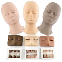 Mannequin Heads Eyelash Extension Training Kit Silicone Human Model Head Detachable Makeup Doll Facial Beginner Practice Q240510