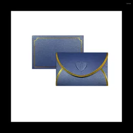 Gift Wrap 50Pcs Card Envelopes With Love Buckle Gold Border Envelope For Note Cards Wedding Blue