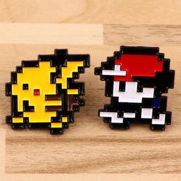 Brooches Pixel Games Enamel Pin Metal Badges On Backpack Lapel Pins Japanese Anime For Women Fashion Jewelry Accessories Gift