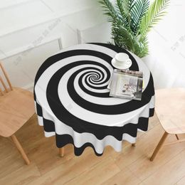 Table Cloth Abstract Art Hypnotic Spiral Decorative Tablecloth Thick Round Party Dining Cover Tea For Home
