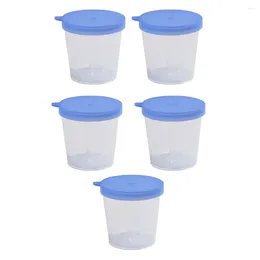 Disposable Cups Straws 5 Pcs Graduated Bottle Urine Testing Cup Liquid Measuring Specimen Sampling Holder