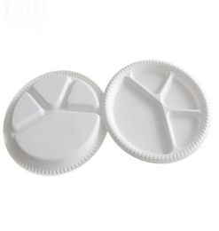 28Cm Diameter 4 Parts Disposable Plate Ecofriendly Degradable Dish BBQ Food Trays Fruit Salad Bowl Tableware Disposable Dishes Whi9092398