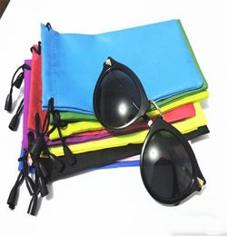 Durable Plastic Sunglasses Pouch Dustproof Eyeglasses Bag Glasses case Drawstring Sunglasses Cases mix Colour Eyewear Accessories4296543