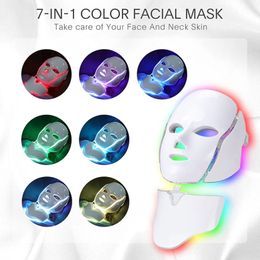 Led Skin Rejuvenation Colorful Photon Light Neck Face Skin Beauty Mask 7 Color Led Neck Face Mask Pdt Machine