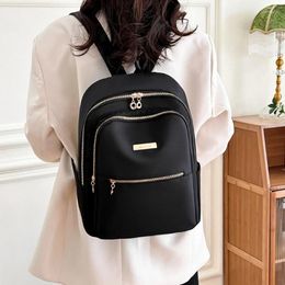 Backpack Women Casual Travel Simple Computer Bag Girls Student School Bookbag Large Capacity Rucksack With Luggage Fixed Strap