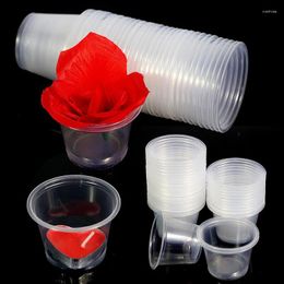 Disposable Cups Straws 100pcs Candle Windproof 80ml Clear PP Plastic Drinking Cup Round Small Dessert Home Party Supplies