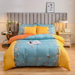 Bedding Sets Luxury Yellow Flowers 3 Or 4pcs Set Duvet Cover With Zipper Closure 1 Quilt 1/2 Pillowcases US/EU/AU Size