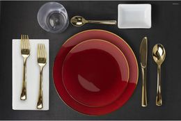 Disposable Dinnerware Plastic Plate Set With Cutlery Burgundy 200 Ct For 40 Silverware Includes