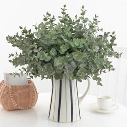 Decorative Flowers Maintenance-free Artificial Realistic Eucalyptus With Stem Non-withering Faux Green Plants For Home Decor