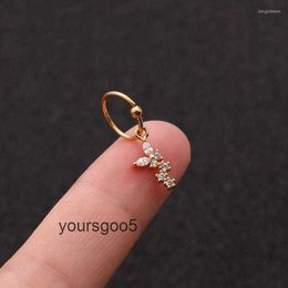 Hoop Earrings 1 PCS Micro Pave CZ Mini Butterfly Star Charm Ear Cartilage Cuff Clip Earring Trendy Gold Colour Steel Piercing Circle