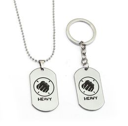 HSIC Game Jewelry Team Fortress 2 Keychain Heavy Dog Pendant Metal Alloy Keyring Holder For Fans porte clef HC129047558760