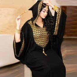 Ethnic Clothing Abayas Turkey Wear For Women Dubai Elegant Luxury Chiffon Boubou Muslim Hooded Long Dress Caftan Wedding Party Occasions