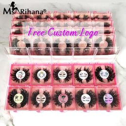 False Eyelashes Custom Logo 8D Mink Bulk Items Whole Lots Dramatic Fluffy 25MM Lashes Boxes Vendor Cruelty Makeup6325091