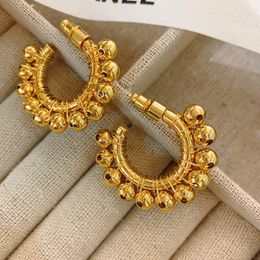 French retro exaggerated fashion beads earrings hoops Metal Earrings jewelry New design DJ-0328741