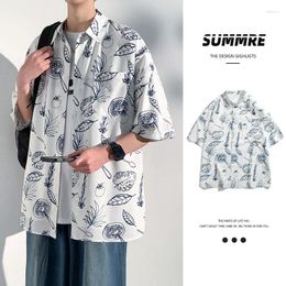 Men's Casual Shirts Hawaiian Sandy Beaches Short Sleeve Summer T-shirts Breathable Streetwear Tops Graphic Prints Clothing