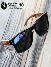 Wood Men Sunglasses Polarised Uv400 Skadino Beech Wooden Sun Glasses For Women Blue Green Lens Handmade Fashion Brand Cool C1904103657937