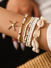Charm Bracelets 6 Pieces Set Bohemian Fashion Elegant Habdmade For Women Beach Shell Bead Girls Birthday Jewellery