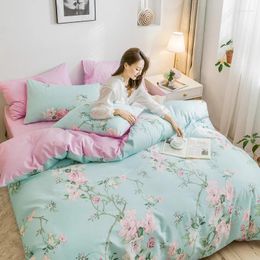 Bedding Sets Spring Autumn Winter Set Begonia Flowers Duvet Cover Pastoral Style Bed Linen Sheet Home Nedding