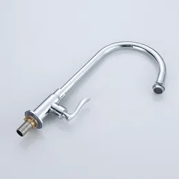 Kitchen Faucets 1PC 304 Stainless Steel Chrome Sink Faucet Balcony Single Cold Tap Thread G1/2' Deck Mount