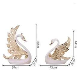 Party Favour Creative Swan Lovers Ornaments Home Livingroom Desktop Furnishings Resin Crafts Bookcase Cabinet Store Sculpture Decor Supplies