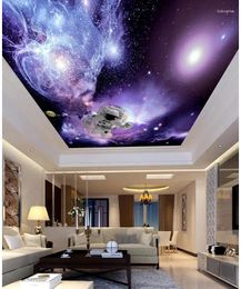 Wallpapers Custom Po Wallpaper Large 3D Stereo Romantic Purple Sky Ceiling Frescoes Home Decoration
