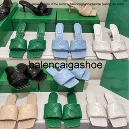 bottegaa shoes Flat Slides Designer Sexy Lido Sandals Woven Women Slippers Intrecciato Nappa Square Sules Shoes Ladies Wedding High Heels 7CM Thin Pumps Sandal DX9