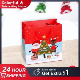 Christmas Decorations 1PCS Grocery Party Shopping Bag Holiday Decoration Non-woven Fabric Biscuits Snack Packaging Bags Navidad Reusable