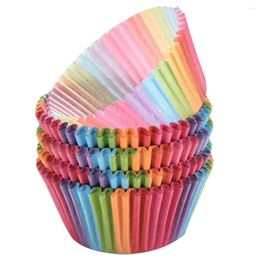 Disposable Cups Straws 100Pcs Muffin Cupcake Paper Liner Baking Box Cup Case Party Tray Cake Decorating Tools Birthday Decor