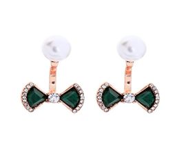 Trendy Sterling Silver S925 Small Bow Cute Stud Earrings Butterfly Earrings for Girl9734897