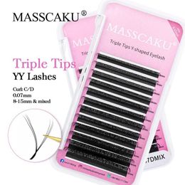 False Eyelashes MASSCAKU YY Remade Fans eyelash extensions suitable for salons Personal Triple Tips Volume Premium Q240510